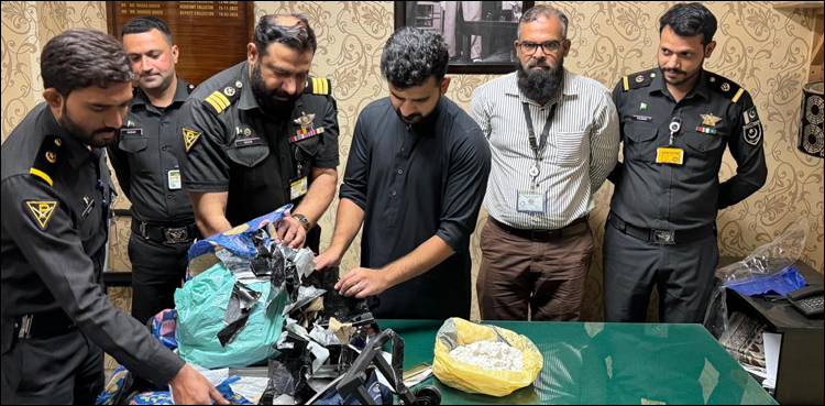 ایئرپورٹ پر مسافر کے سامان سے 1250 گرام میتھم فیٹامائن برآمد