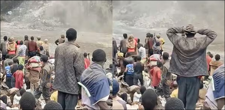پہاڑ گرنے سے ٹنوں کے حساب سے تانبا نکل آیا، ویڈیو وائرل