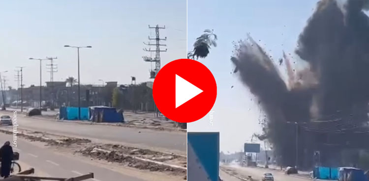 غزہ میں اسرائیلی فوج کا میزائل حملہ، ویڈیو منظر عام پر آگئی