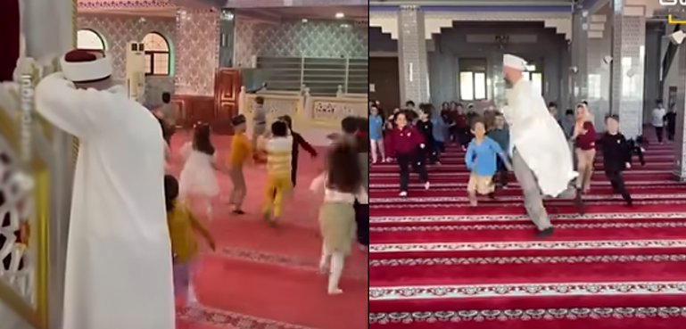 وائرل ویڈیو: مسجد میں پیش امام بچوں کے ساتھ بچہ بن گئے، چُھپن چُھپائی کھیلی