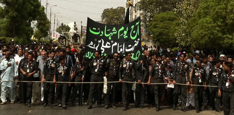کراچی میں یوم شہادت حضرت علیؓ کا مرکزی جلوس ، سیکیورٹی کے سخت انتظامات، راستے بند