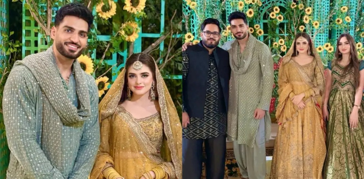 مدینے میں سادگی سے نکاح کرنے والے عمر شہزاد اور شانزے لودھی کی مہندی کی تصاویر وائرل