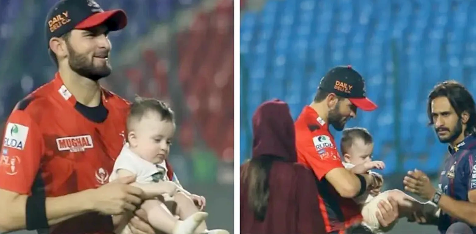 شاہین آفریدی کی بیٹے کے ہمراہ گراؤنڈ سے خوبصورت تصاویر وائرل