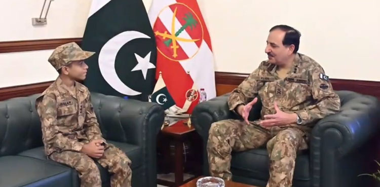 پاک فوج نے کراچی کے رہائشی ننھے عثمان عقیل کی خواہش پوری کردی