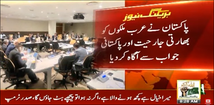 پاکستان نے عرب ملکوں کو بھارتی جارحیت اور پاکستانی جواب سے آگاہ کر دیا