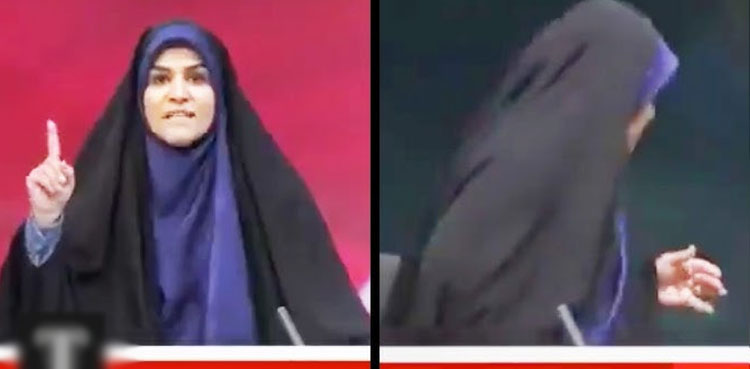 ایرانی بہادر خاتون اینکر اسرائیلی حملے کے فوراً بعد دوبارہ لائیو نشریات کرنے آگئی