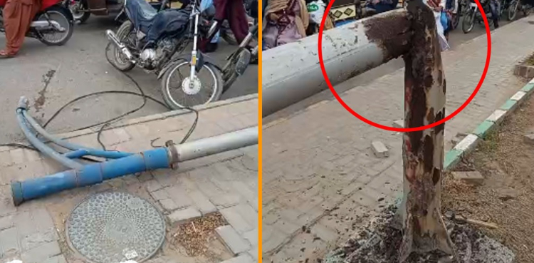 کراچی: کار ساز روڈ پر بل بورڈ گرنے سے موٹر سائیکل سوار جاں بحق