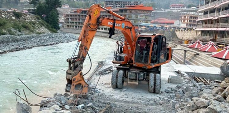 دریائے سوات کے کنارے تجاوزات کیخلاف آپریشن شروع