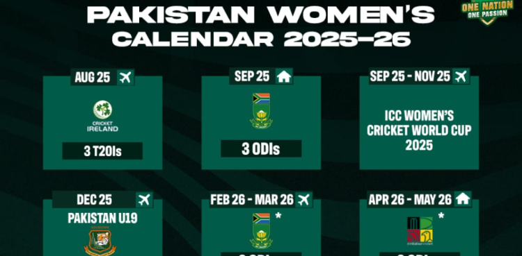 ویمن کرکٹ سیزن 2026 -2025 کا کیلنڈر جاری
