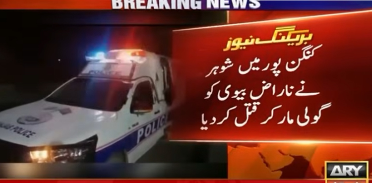 شوہر نے ناراض بیوی کو گولی مار کرقتل کردیا