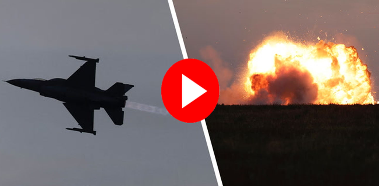 پولینڈ میں ائیرشو کی تیاری کے دوران F-16 طیارہ تباہ، ویڈیو وائرل