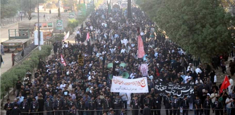 چپ تعزیہ کا مرکزی جلوس نشتر پارک سے برآمد